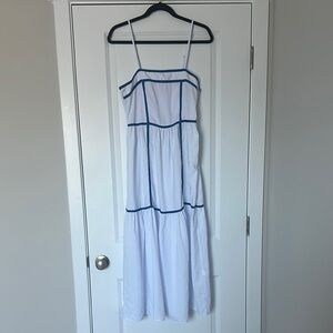 Ella Bleu Seaside Sunsets Maxi Blue Spaghetti Strap Sundress